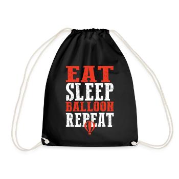 Eat Sleep Balloon Repeat - Turnbeutel - Schwarz - Vorne