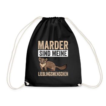 Marder - Turnbeutel - Schwarz - Vorne