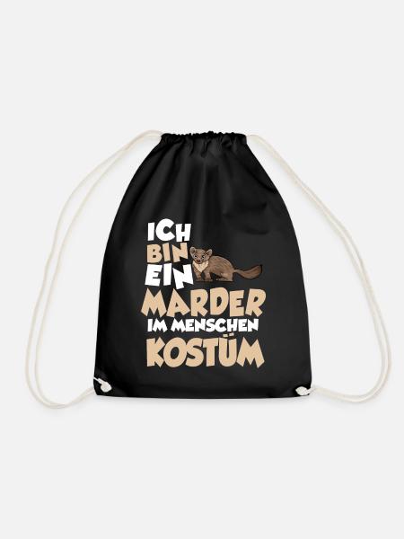Marder Menschen Kostüm - Turnbeutel - Schwarz
