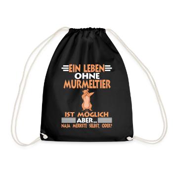 Nagetier Dabbing Murmeltier - Turnbeutel - Schwarz - Vorne