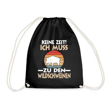 Wildschwein - Turnbeutel - Schwarz - Vorne