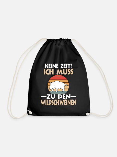 Wildschwein - Turnbeutel - Schwarz