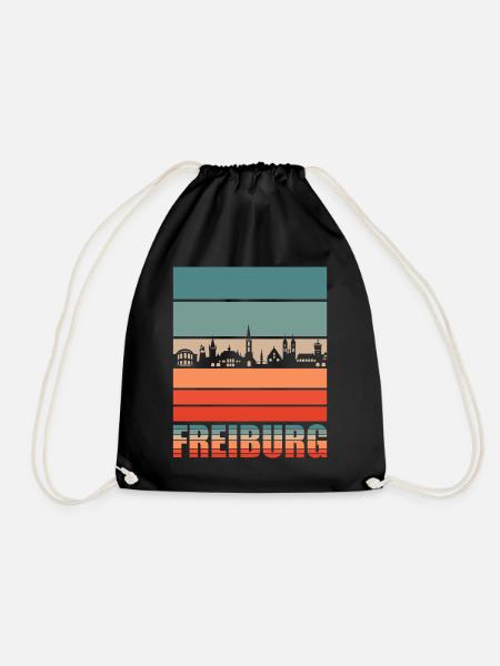 Freiburg | Freiburg Skyline - Turnbeutel - Schwarz