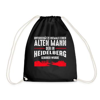 Heidelberg | Lustiges alte Männer Sprüche Geschenk - Turnbeutel - Schwarz - Vorne