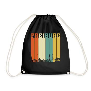 Freiburg Skyline - Turnbeutel - Schwarz - Vorne