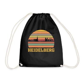 Heidelberg Stadt Skyline Retro Style - Turnbeutel - Schwarz - Vorne