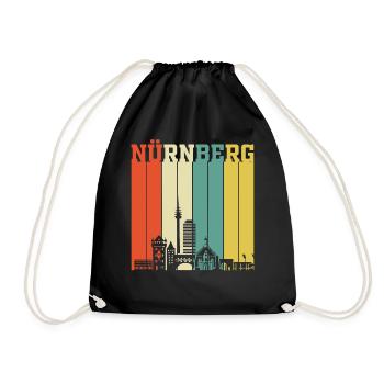 Nürnberg | Nürnberg Retro Vintage - Turnbeutel - Schwarz - Vorne