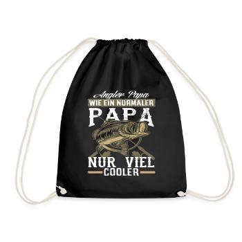 Vatertagsgeschenk Angler Angeln Hobby - Turnbeutel - Schwarz - Vorne
