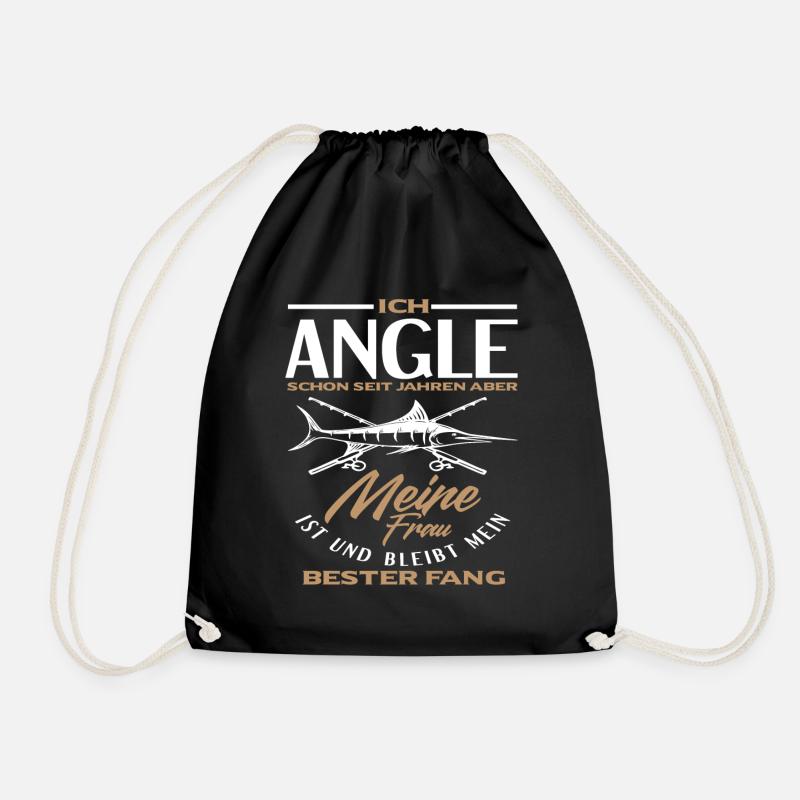 Angeln Ehe Frau Liebe - Turnbeutel - Schwarz