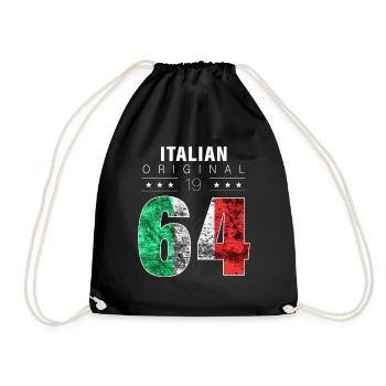Italian Original 1964 58 Birthday Italy Flag - Drawstring Bag - black - Front