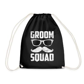 Bachelor Party Team Groom Group Shirt - Drawstring Bag - black - Front