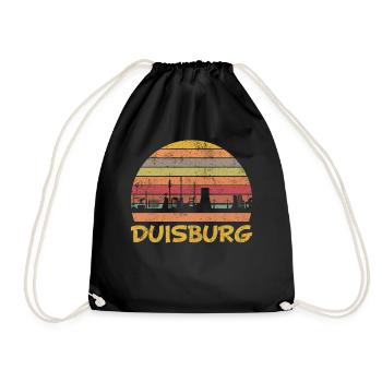 Duisburg Skyline Retro Vintage - Turnbeutel - Schwarz - Vorne