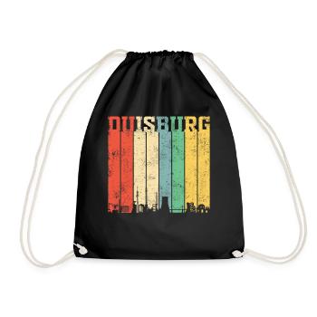 Duisburg | Retro Vintage - Turnbeutel - Schwarz - Vorne