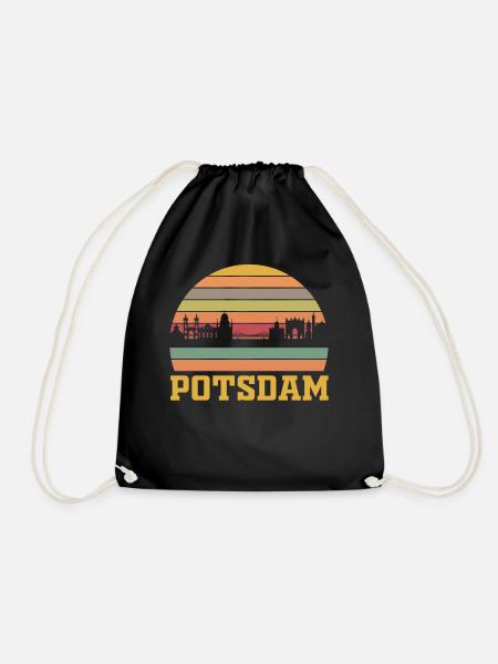 Retro Potsdam Skyline - Turnbeutel - Schwarz