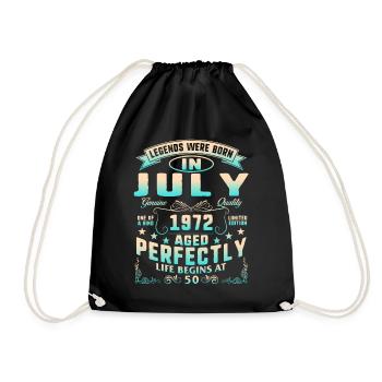 Legends Were Born In July 1972, Life Begins At 50 - Drawstring Bag - black - Front