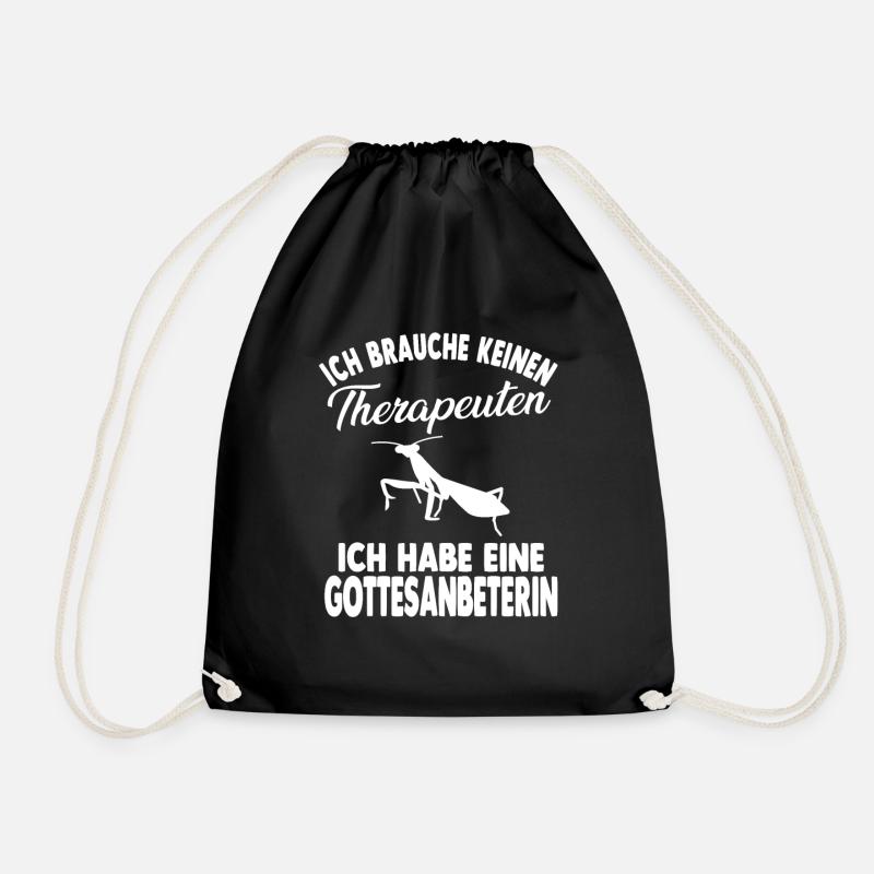 Gottesanbeterin - Turnbeutel - Schwarz