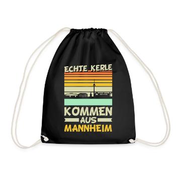 Lustige Mannheim Sprüche Stadt Liebe Heimat - Turnbeutel - Schwarz - Vorne