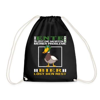 ente entensammlung entenliebhaber mag enten bier - Turnbeutel - Schwarz - Vorne