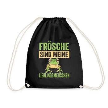 Frösche Frosch - Turnbeutel - Schwarz - Vorne