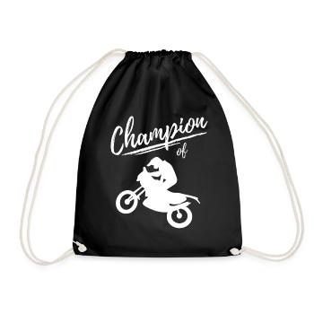 Champion of Motorcross - Enduro Motorcycle - Drawstring Bag - black - Front