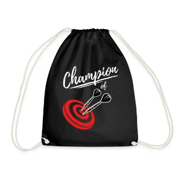 Champion of Darts - Cool Darts Player - Drawstring Bag - black - Front
