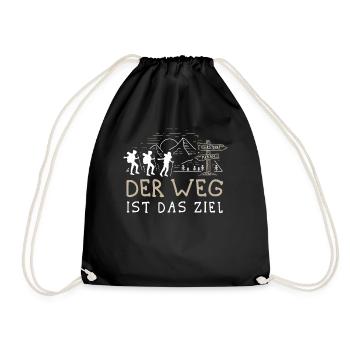 Buen Camino Alpenüberquerung Oberstdorf Meran E5 - Turnbeutel - Schwarz - Vorne