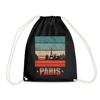 Städte Skyline Paris - Turnbeutel - Schwarz - Vorne