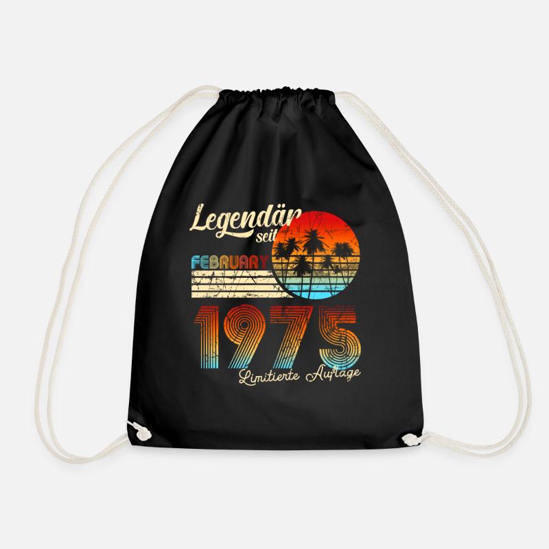 Geburtstag Mann Legendär Seit Februar 1975 - Turnbeutel - Schwarz