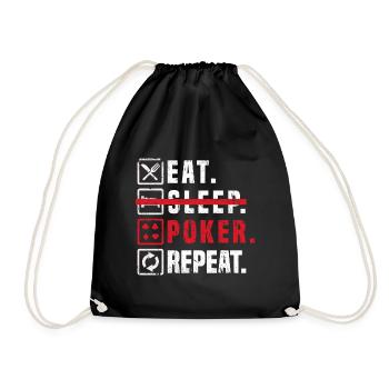 Poker Food Sleep Poker Répéter Poker - Sac de sport léger - noir - Devant