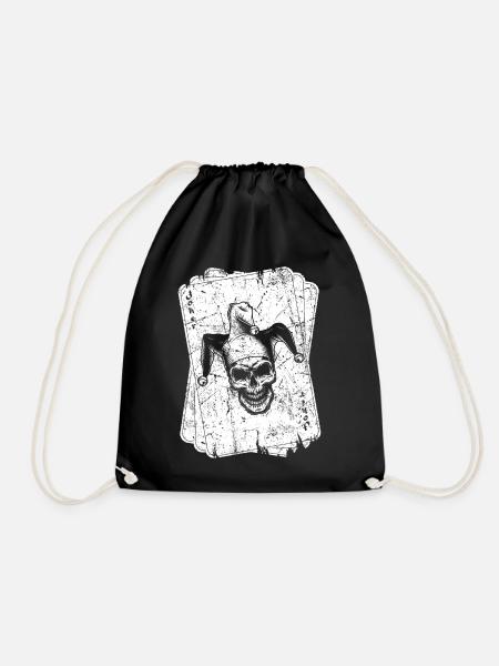 Poker-Karten-Spieler-Vintage-Joker-Karte - Turnbeutel - Schwarz