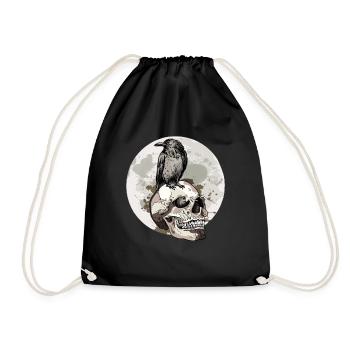Raven Crow Motif Mythologie nordique - Sac de sport léger - noir - Devant