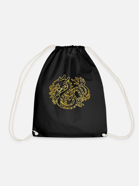 Chinese dragon - Drawstring Bag - black