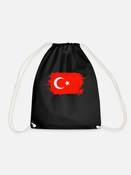 Türkei Flagge Vintage - Turnbeutel - Schwarz