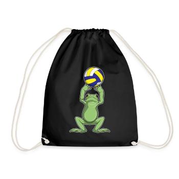Frog Volleyball Player Volleyball - Drawstring Bag - black - Front