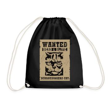 Wanted Schrödiger's cat Dead and Alive - Drawstring Bag - black - Front