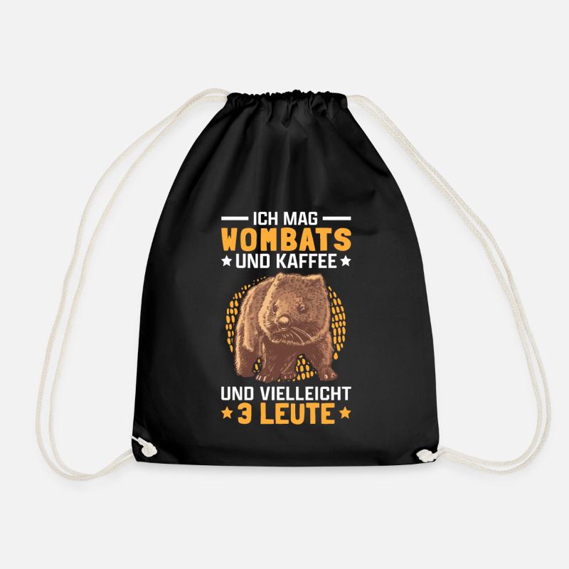 Wombats und Kaffee Australien Beuteltier Wombat - Turnbeutel - Schwarz