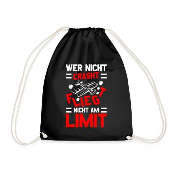 Modellflug Modellbauer Modellflieger Modelflug - Turnbeutel - Schwarz - Vorne