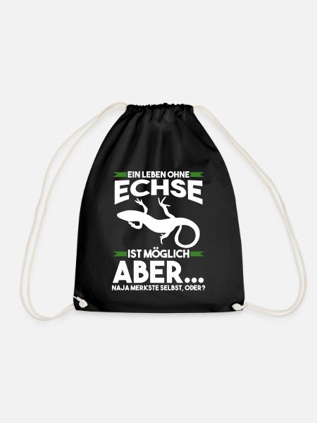 Terrarium Echse Echsen - Turnbeutel - Schwarz