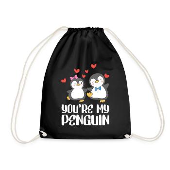 You're my Penguin Valentines Day Couples - Drawstring Bag - black - Front