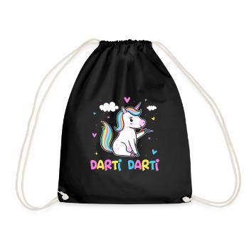 Darti Darti Unicorn Darts Player - Turnbeutel - Schwarz - Vorne