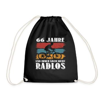 66 Jahre Fahrrad Bike 66 Geburtstag Mountainbike - Turnbeutel - Schwarz - Vorne