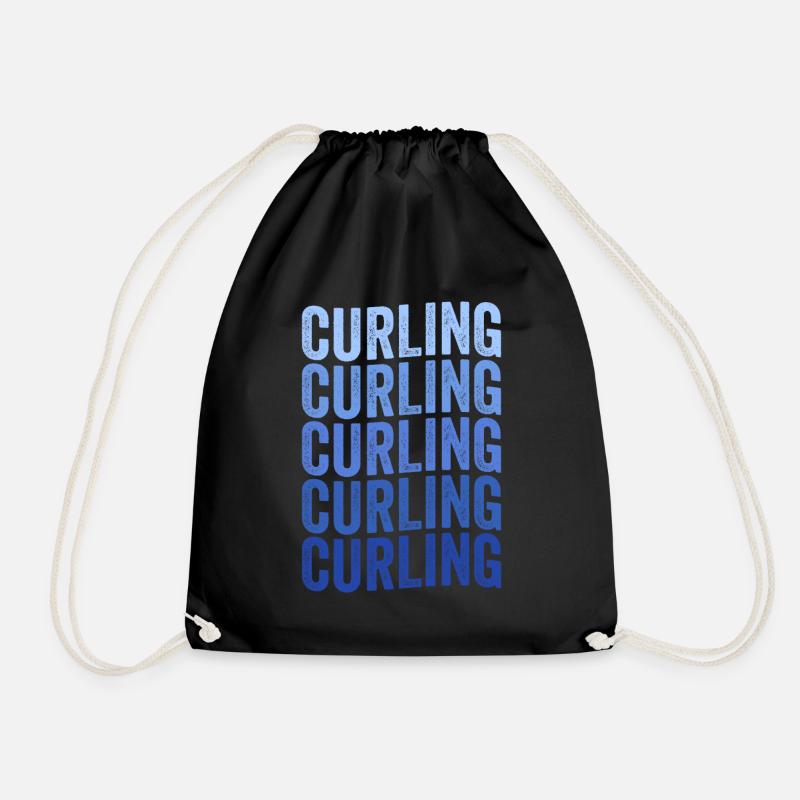 Curling Spieler - Turnbeutel - Schwarz