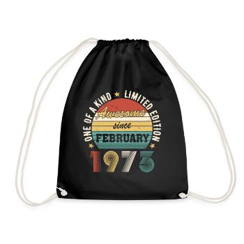 Awesome since February 1973 - Drawstring Bag - black - Front