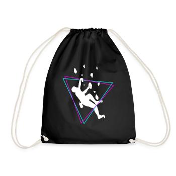 Climber Mountaineer Climbing Wall Retro Gift - Drawstring Bag - black - Front