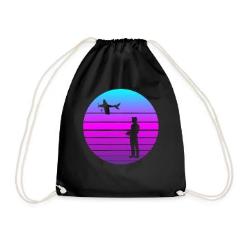 Modèle d’avion RC Volant Rétro Vintage Cadeau - Sac de sport léger - noir - Devant