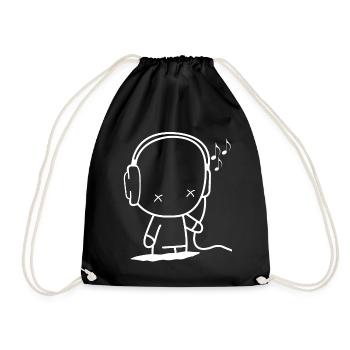 Homme avec casque, partition de musique concert party - Sac de sport léger - noir - Devant