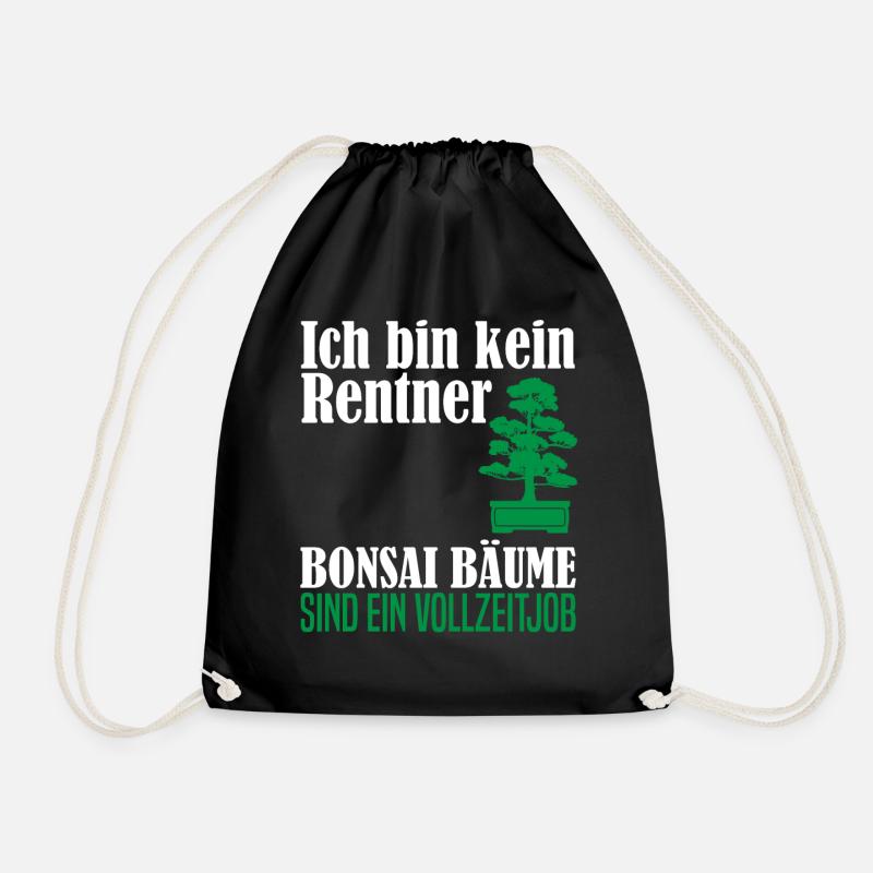 Rentner Ruhestand Bonsai Baum Spruch Geschenk - Turnbeutel - Schwarz