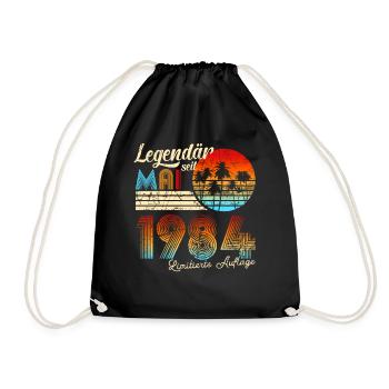 Geburtstag Mann Legendär Seit Mai 1984 - Turnbeutel - Schwarz - Vorne