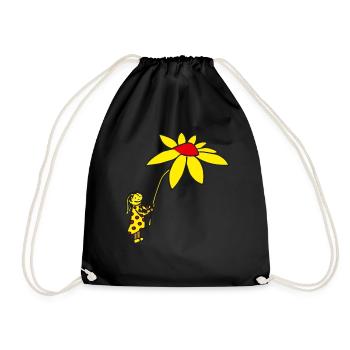 Blumenfee Floristin Floristik Blumen Geschenk - Turnbeutel - Schwarz - Vorne