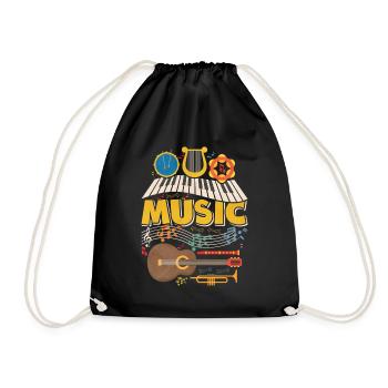 Cadeau instruments de musique de musique - Sac de sport léger - noir - Devant